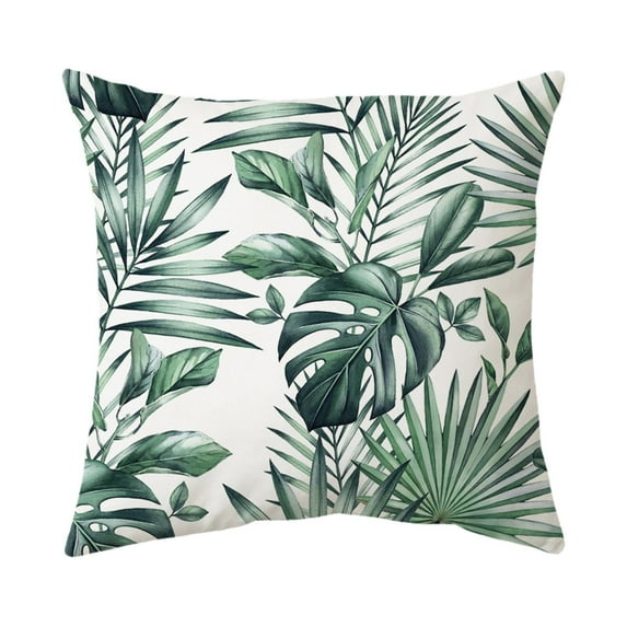 BJUTIR Pillow Covers Outdoor Waterproof Throw Pillow Covers 18X18 Inch Green Leaf Cushion For Garden Patio Home Decor Sofa Polyester Pillow Cover