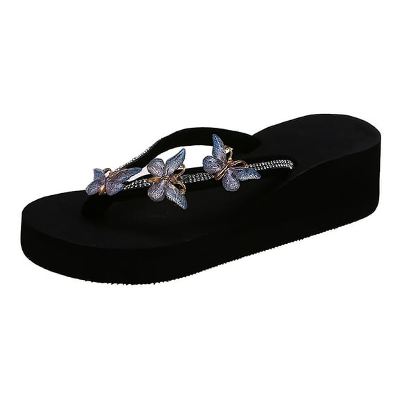 BJUTIR Slippers For Women Ladies Fashion Summer Flip Flops Casual Rhinestone Butterfly Sandals
