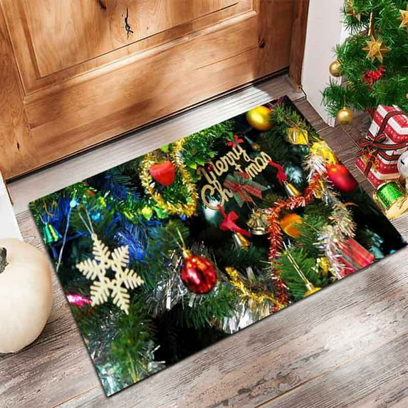BJUTIR Snow Decor Kitchen Rug Let It Snow Christmas Winter Holiday Party Floor Mat Home Kitchen Christmas Decoration 15.7X23.6 Holiday Decor