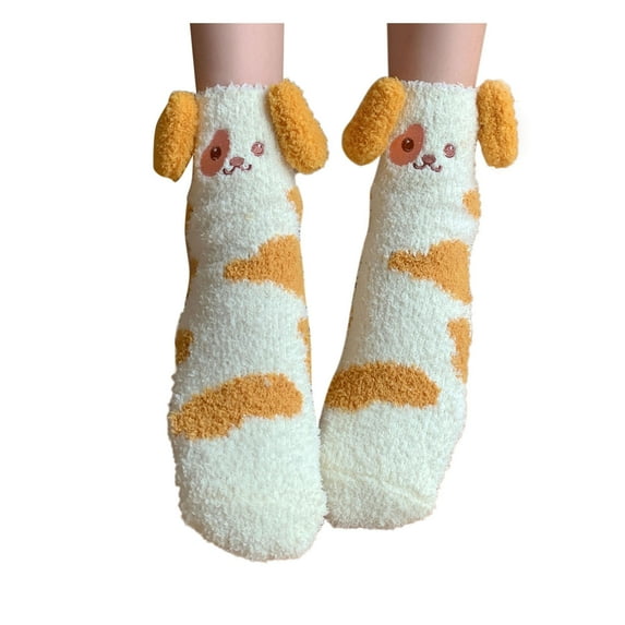 BJUTIR Soft Socks For Women Winter Home Warm Comfy Socks Slipper Thick Fuzzy Soft Cartoon Females Gift Socks
