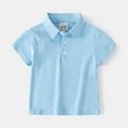 thumbnail image 1 of BJUTIR Summer Toddler Boys Girls Tops Flannel Shirt Jacket Soild Short Sleeve Lapel Button Down Shacket Shirt Top Outwear, 1 of 5
