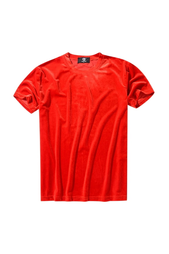 T Shirts For Men Velvet Velour Fashion Hop Slim Simple Short Sleeves T Shirts