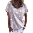thumbnail image 1 of BJUTIR T Shirts For Women Graphic Tee Casual Loose Polka Dot Blouse Print V Neck Short Sleeved Tshirt Top, 1 of 8