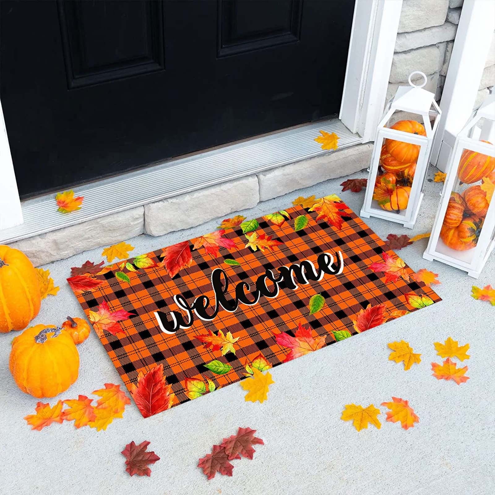 BJUTIR Thanksgiving Fall Decorative Door Mat Farmhouse Happy Fall Yall