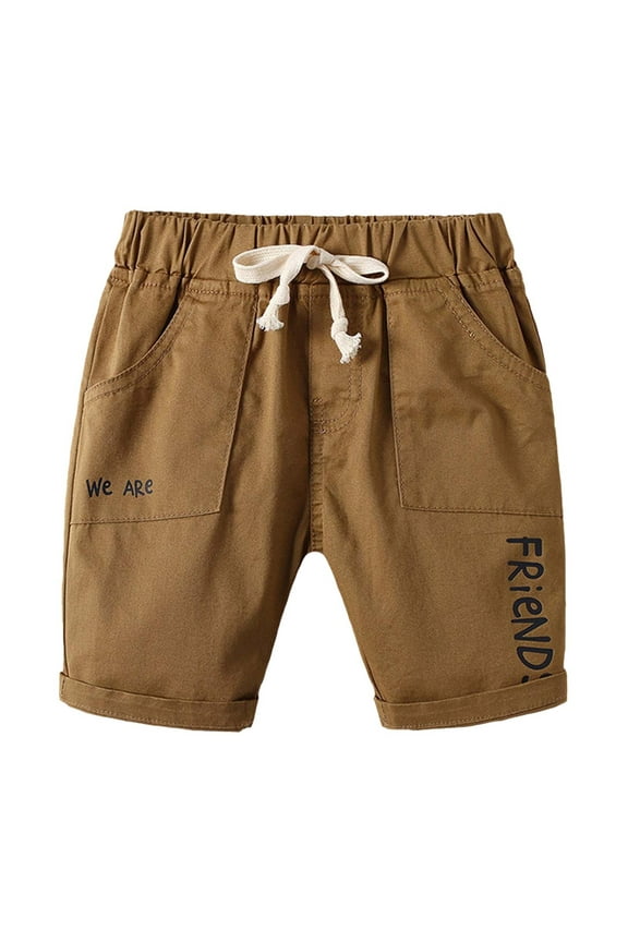 Toddler Boys Shorts Loose Fit Casual Shorts Breathable 5 Point Play Pants For Everyday Outdoor Activities Basic Khaki Boy Pants Size 2-3 Years