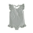 thumbnail image 1 of BJUTIR Toddler Girls Swimsuits Toddler Summer Sleeveless Girls Solid Colour Ruffles Swimwear Swimsuit Bikini Binding Design, 1 of 7