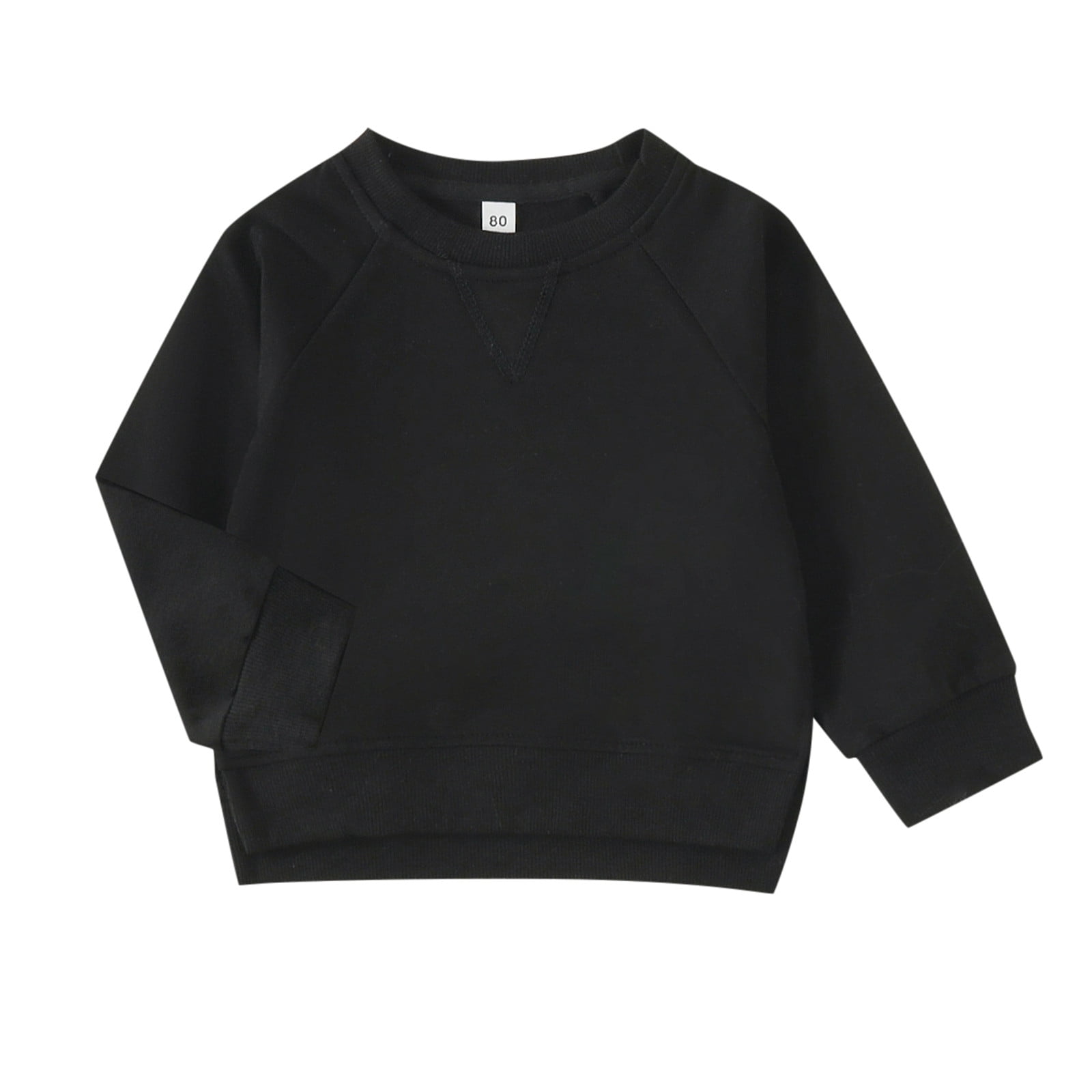 BJUTIR Toddler Kids Baby Boy Girl Crewneck Sweatshirt Long Sleeve Solid