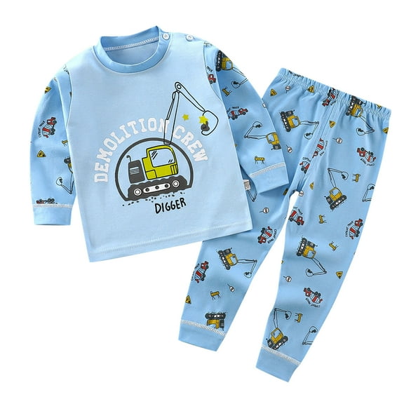BJUTIR Toddler Kids Pajamas Baby PjâS Boys Girls Long Sleeve Cute Cartoon Tops Pants Sleepwear Pajamas Outfits Set 2Pcs