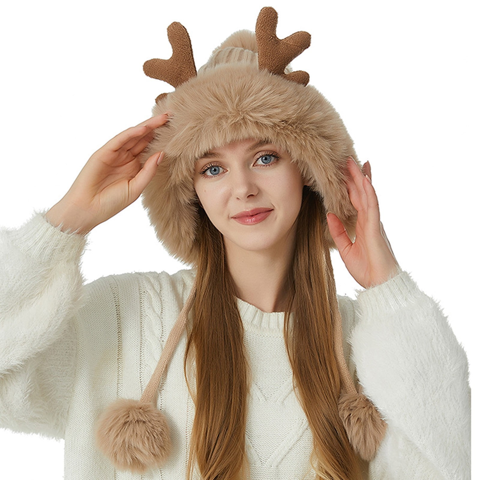 BJUTIR Winter Hats For Men Women 2022 Christmas Deer Horn Knitted Hat