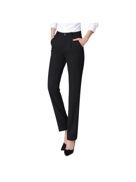 Women'S Casual Pants Women'S Work Straight Mid Waist Chinos Button Down Straight Long Trousers Pants Pants Suit Pants Work Pants