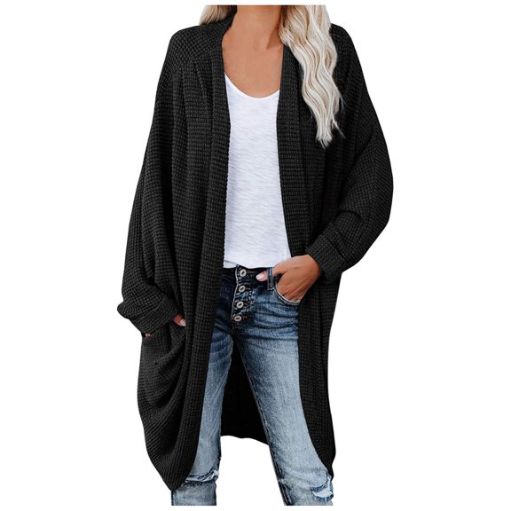 BJUTIR Womens Cardigans Kimono Long Sleeve Open Front Cable Knit Cardigan Sweater Coat