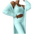 thumbnail image 1 of BJUTIR Womens Casual Activewear Sets Winter Plush Casual Sportswear Solid Long Sleeves 3 Piece Set, 1 of 5