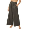 thumbnail image 1 of BJUTIR Womens Casual Pants Comfortable Elastic High Waist Wide Leg Pants Casual Yoga Beach Trousers With Pockets, 1 of 6