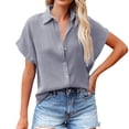 thumbnail image 1 of BJUTIR Womens Shirts Tops Coton Short Sleeve Casual Popular Fashion Tee Tops Pocket Button T Shirts, 1 of 6