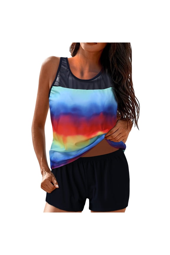 Womens Swimsuits Tankini Swimsuits For With Shorts Two Piece Bathing Suits Racerback Tank Tops Swimwear