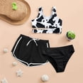 thumbnail image 1 of BJUTIR little big girls fashion swimwear Baby Girl Outfits Cow Print Swimwear Solid Color Shorts Summer 3PCS Bikini Swimsuit, 1 of 4