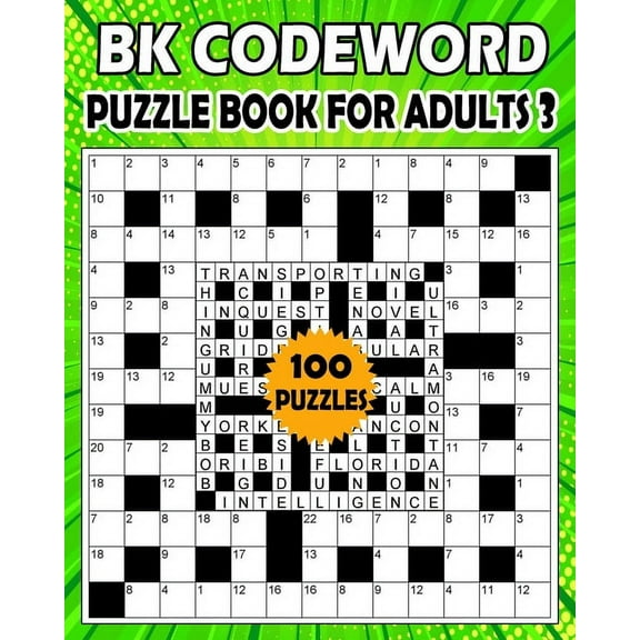 BK Codeword puzzle book for adults 3: codebreaker puzzle book for adults & seniors - 100 Puzzle from (BK Bouchama), (Paperback)