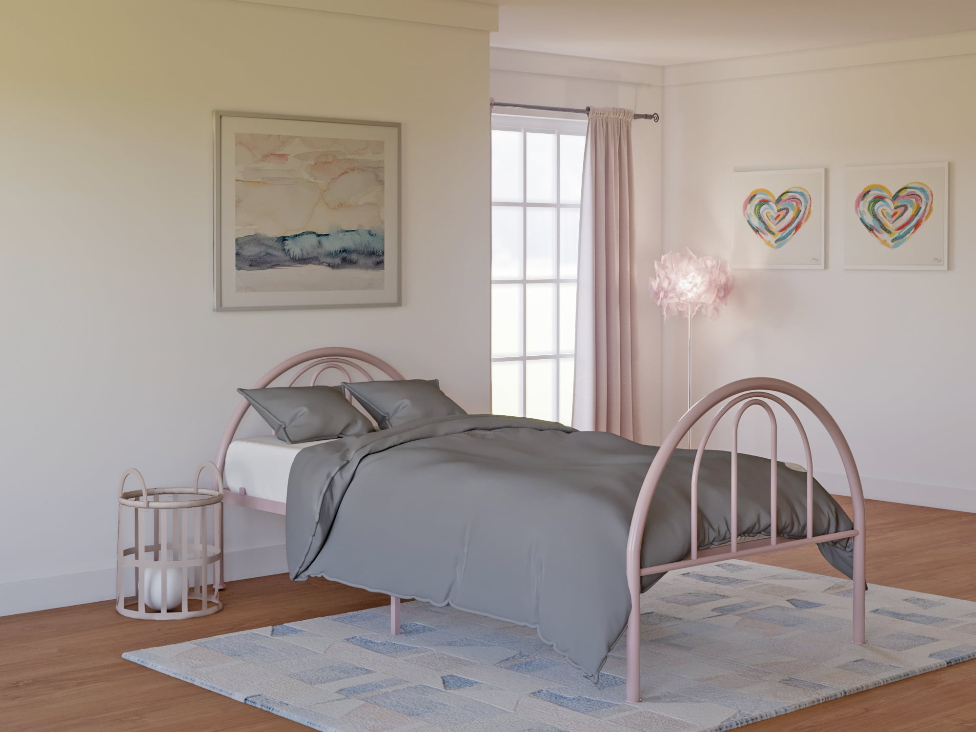 BK Furniture Brooklyn Classic Metal Bed, Twin, Clay
