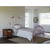 BK Furniture Brooklyn Classic Metal Bed, Twin, Pink