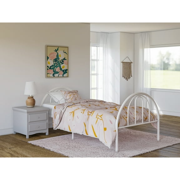 BK Furniture Brooklyn Classic Metal Bed, Twin, White
