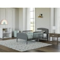 BK Furniture Harrisburg XL Wooden Toddler Bed with Side Rails, Earl Gray Finish