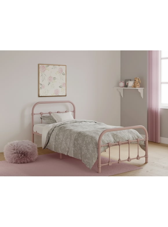 BK Furniture Melissa Metal Twin Bed in Clay