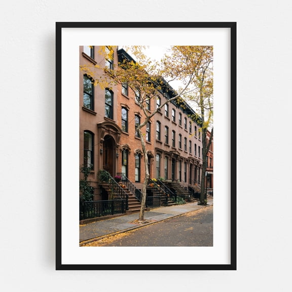 BK Heights Autumn 01 - Brooklyn New York Photography Black Framed Wall Art Print 12 x 18 inches