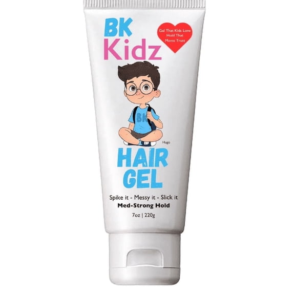 Boys Hair Gel 7oz - Bk Kidz - Med to Strong Hold -spike it - messy it - sleek it
