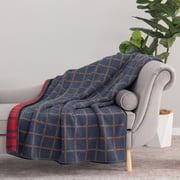 Berkshire Life Reversible Printed Hampshire Throw, Oversized, Angela Hazy Plaid