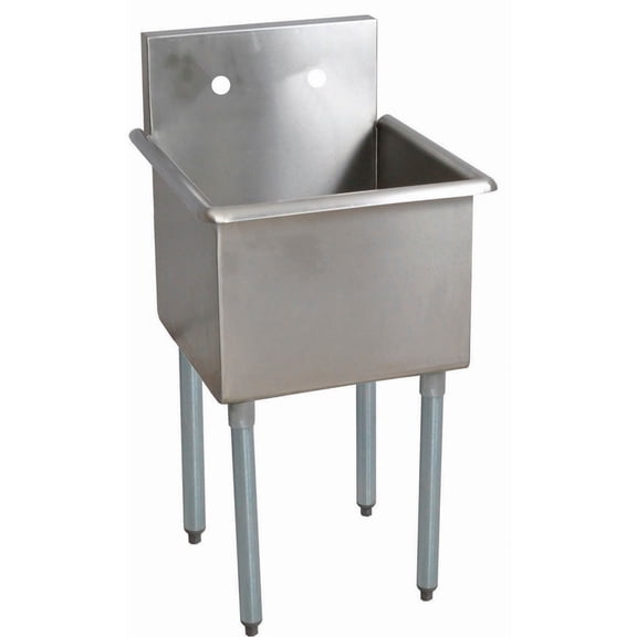 1-Compartment Budget Sink, 24 X 24 X 14 Deep, Galvanized Legs
