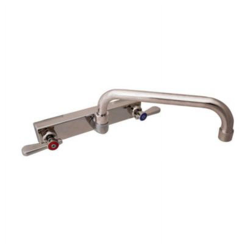 Stainless Steel Backsplash Mount Faucet with Ceramic Valves