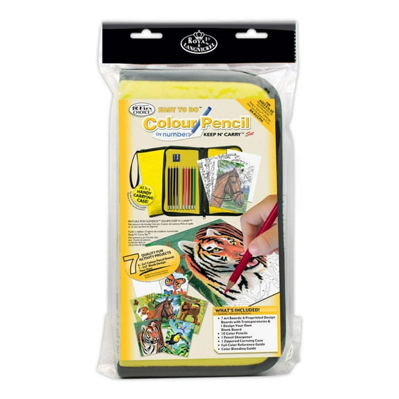 BK-KCCPN | Big Kid's Choice Colour Pencil by numbers 21pc 5" x 7" Keep N' Carry Set