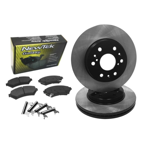 BK1340-1 Rear Premium E-Coat Rotors and Ceramic Pads and Hardware Set Kit