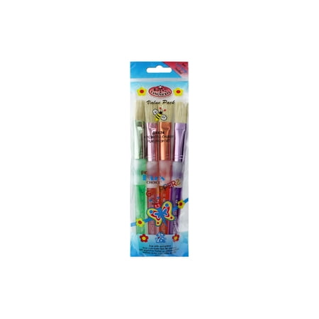 BK674 | Big Kid's Choice™ Lil' Grippers™ 4pc Bristle Chubby Flat Brush Set