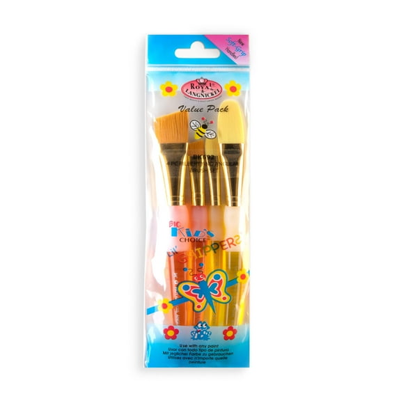 BK692 | Big Kid's Choice 4pc Lil' Grippers Filbert/Angular Brush Set
