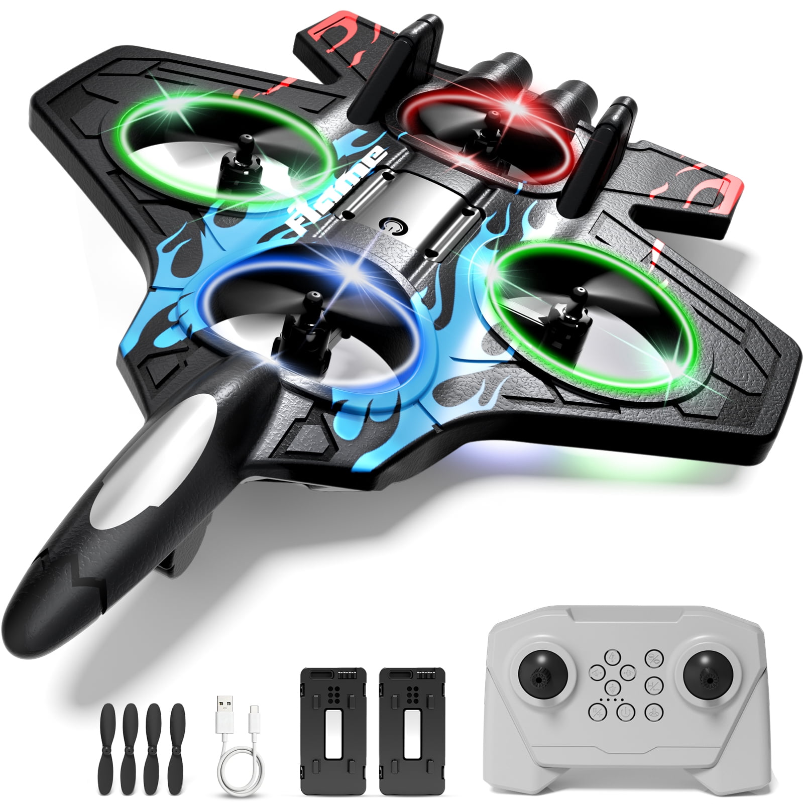 BKAXH Drone for Kids Adults 8-16, Easy for Beginners, 3 Adjustable Speed, 360°Flip, Headless Mode, High Speed Rotation, 2 Batteries, Foam RC Planes Airplane Toy Gifts for Kids Boys