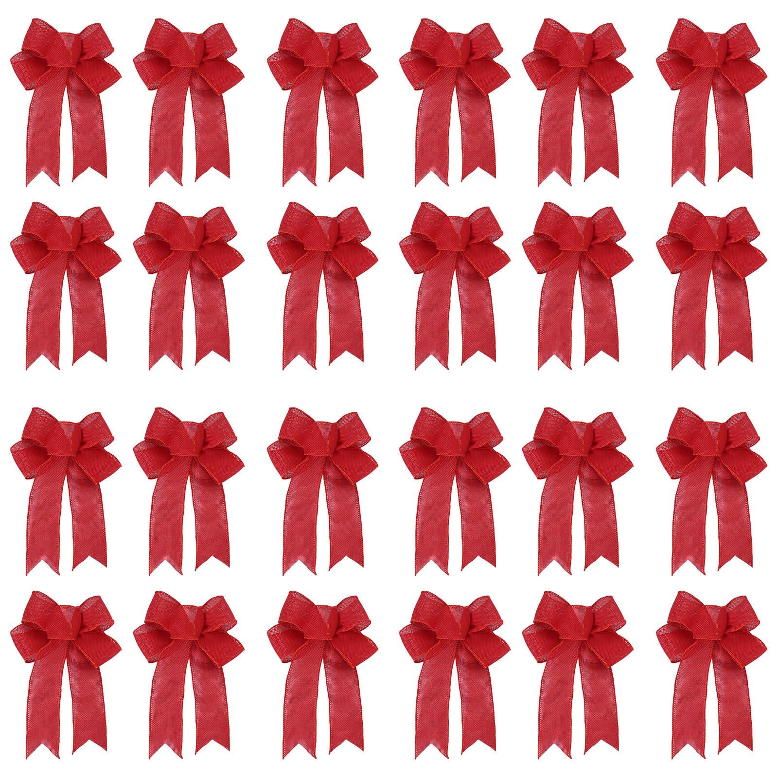 BKBP 24PCS Christmas Wreath Bows Christmas Decor Bows Red Velvet Ribbon ...