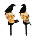thumbnail image 1 of BKBP 2PCS Outdoor Solar Lights, Crow Solar Lights Outdoor Waterproof Halloween Skull Lights with Stakes Solar White Crow Light Garden Decor for Yard, Lawn, 1 of 8