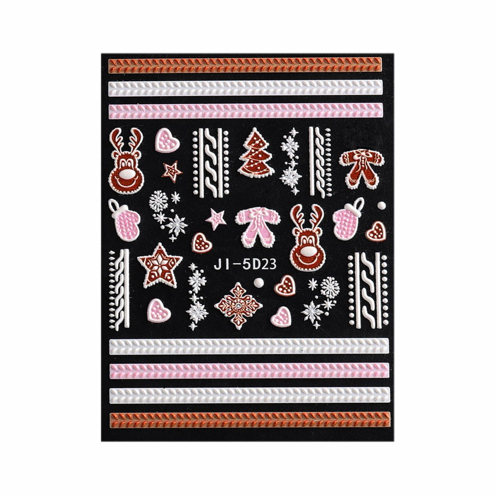 BKBP 5d Christmas Nail Art Stickers Xmas New Year Nail Art Decals