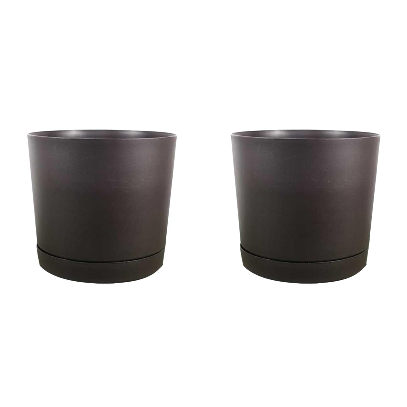 BKBP 8 Inch Plant Pots with Drainage Holes & Removable Base Saucer ...