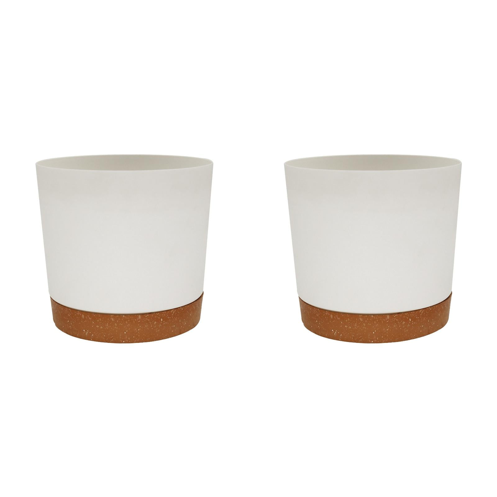 BKBP 8 Inch Pots with Drainage Holes & Removable Base Saucer - Modern ...