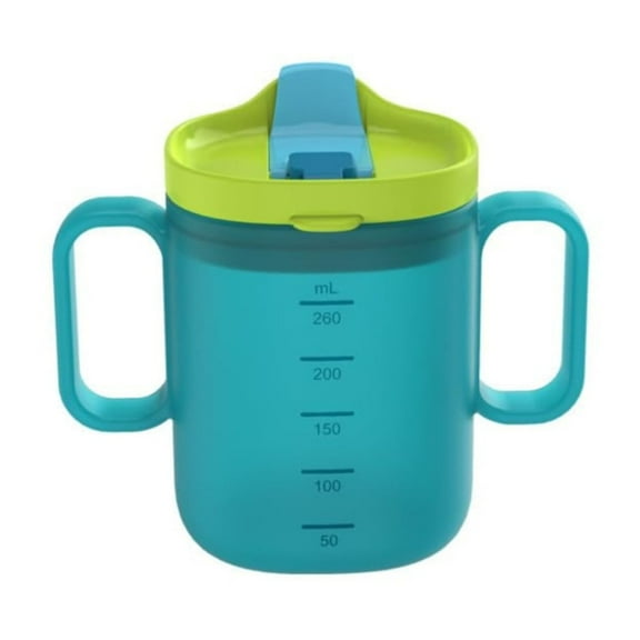 BKBP Adult Sippy Cups for Elderly, Plastic Spill Proof Cups with 2 Handles and Lid Elderly Drinking Cups for Adults Hospital Disabled Handicapped Patients (10 oz, 300 ml)