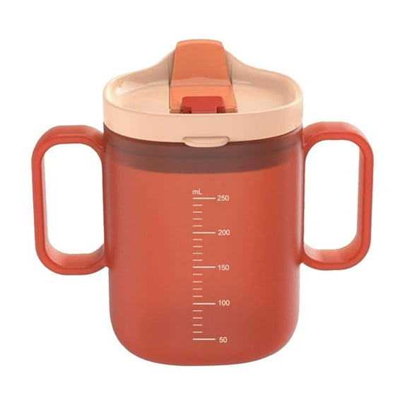 BKBP Adult Sippy Cups for Elderly, Plastic Spill Proof Cups with 2 Handles and Lid Elderly Drinking Cups for Adults Hospital Disabled Handicapped Patients (10 oz, 300 ml)