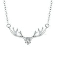 thumbnail image 1 of BKBP Antler Necklace Sterling Silver Deer Pendant for Women Horn Women Waterproof Dainty Choker Necklace Charm Necklace Gift Jewerlry, 1 of 1
