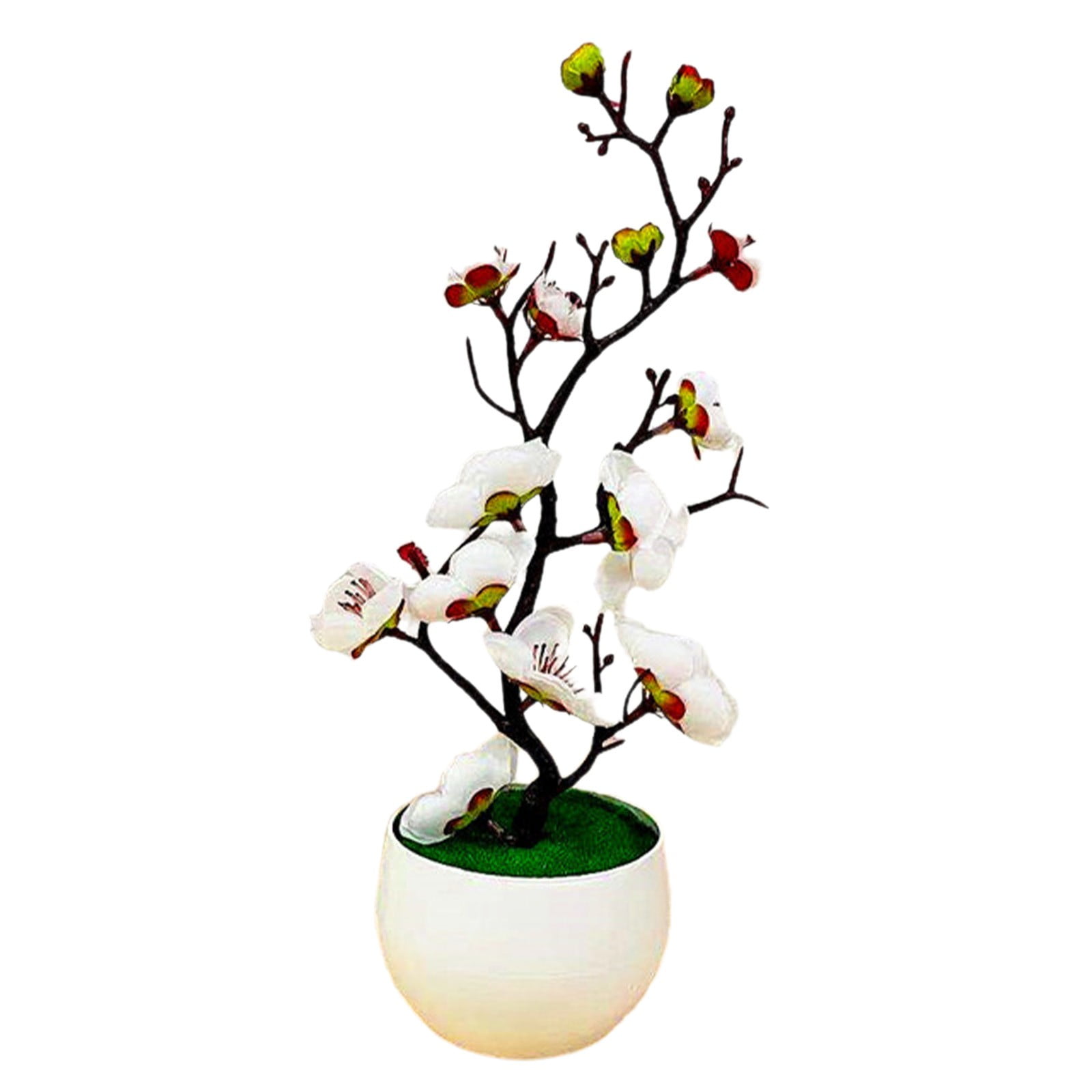 DOITOOL Artificial Silk Plum Blossom In Vase - Fake Flower Centerpiece For Home & Office Table Decor - View #5