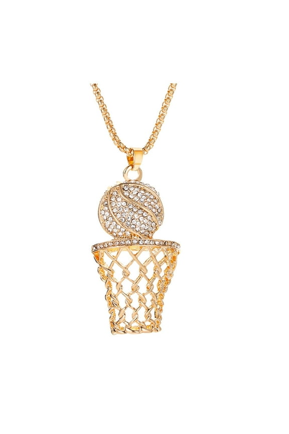 Basketball Hoop Pendant Necklace Plated Gold Unisex Jewelry Chain Fashion Necklaces Pendants