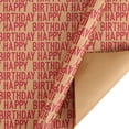 thumbnail image 1 of BKBP Birthday Wrapping Paper Roll, Brown Kraft Gift Wrapping Paper Jumbo Roll, Gold Happy Birthday Wrapping Paper Set Brown Wrapping Paper for Boys Men Women Girls Birthday 19.7"x27.5", 1 of 2