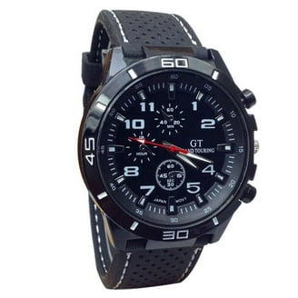Rocawear Men's Black/Grey Camo Silicone Strap Watch 47mm