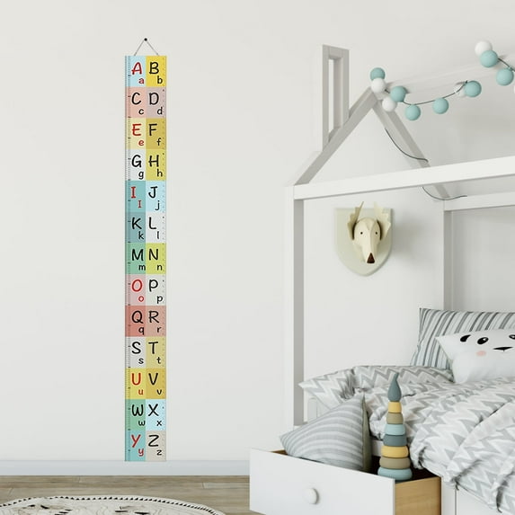 BKBP Children's Cartoon Baby Kids Growth Chart Record Wood Frame Height Measurement Ruler Wall Sticker Hanging Height Stickers Room Wall Decoration