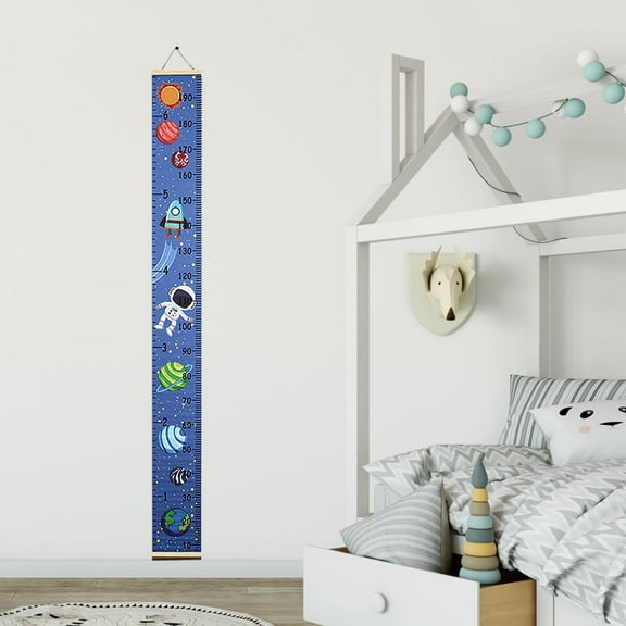 BKBP Children's Cartoon Baby Kids Growth Chart Record Wood Frame Height Measurement Ruler Wall Sticker Hanging Height Stickers Room Wall Decoration